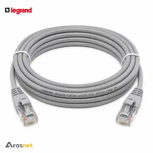 پچ کورد شبکه لگراند CAT5e U/UTP پنج متری طوسی مدل 051639 با دو کانکتور RJ45