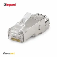 سوکت شبکه لگراند Cat6 FTP مدل 051711 با کانکتور RJ45 شیلددار، مناسب کابل‌های Cat6 FTP و کابل‌های شبکه دارای شیلد