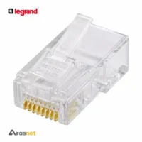 سوکت شبکه لگراند Cat6 UTP مدل 051710 با کانکتور RJ45، مناسب کابل‌های Cat6 بدون شیلد (UTP)