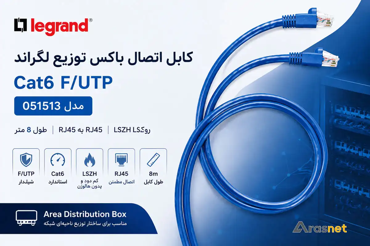 کابل اتصال باکس توزیع لگراند Cat6 F/UTP طول 8 متر مدل 051513