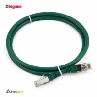 پچ کورد شبکه لگراند Cat6A S/FTP مدل 051866 یک متری با روکش LSZH سبز و کانکتور RJ45 شیلددار
