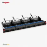 پچ پنل شبکه لگراند Cat6 STP مدل 033762 از سری LCS3 با 24 پورت RJ45 شیلددار، چهار کست 6 پورتی، طراحی ماژولار و نصب در رک 19 اینچ