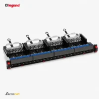 پچ پنل شبکه لگراند Cat6 STP مدل 033762 از سری LCS3 با 24 پورت RJ45 شیلددار، چهار کست 6 پورتی، طراحی ماژولار و نصب در رک 19 اینچ
