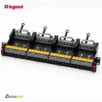 پچ پنل لگراند Cat6A STP مدل 033772 سری LCS3 با 24 پورت RJ45 در چهار کست 6 پورتی