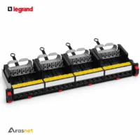 پچ پنل شبکه لگراند Cat6A UTP مدل 033770 از سری LCS3 با 24 پورت RJ45 و چهار کست 6 پورتی