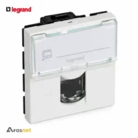 پریز شبکه لگراند Cat6A STP مدل 076576 سری Mosaic با کانکتور RJ45 شیلددار