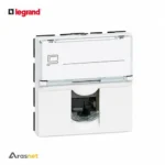 پریز شبکه لگراند Mosaic مدل 076574 دو ماژول Cat6A UTP با پورت RJ45