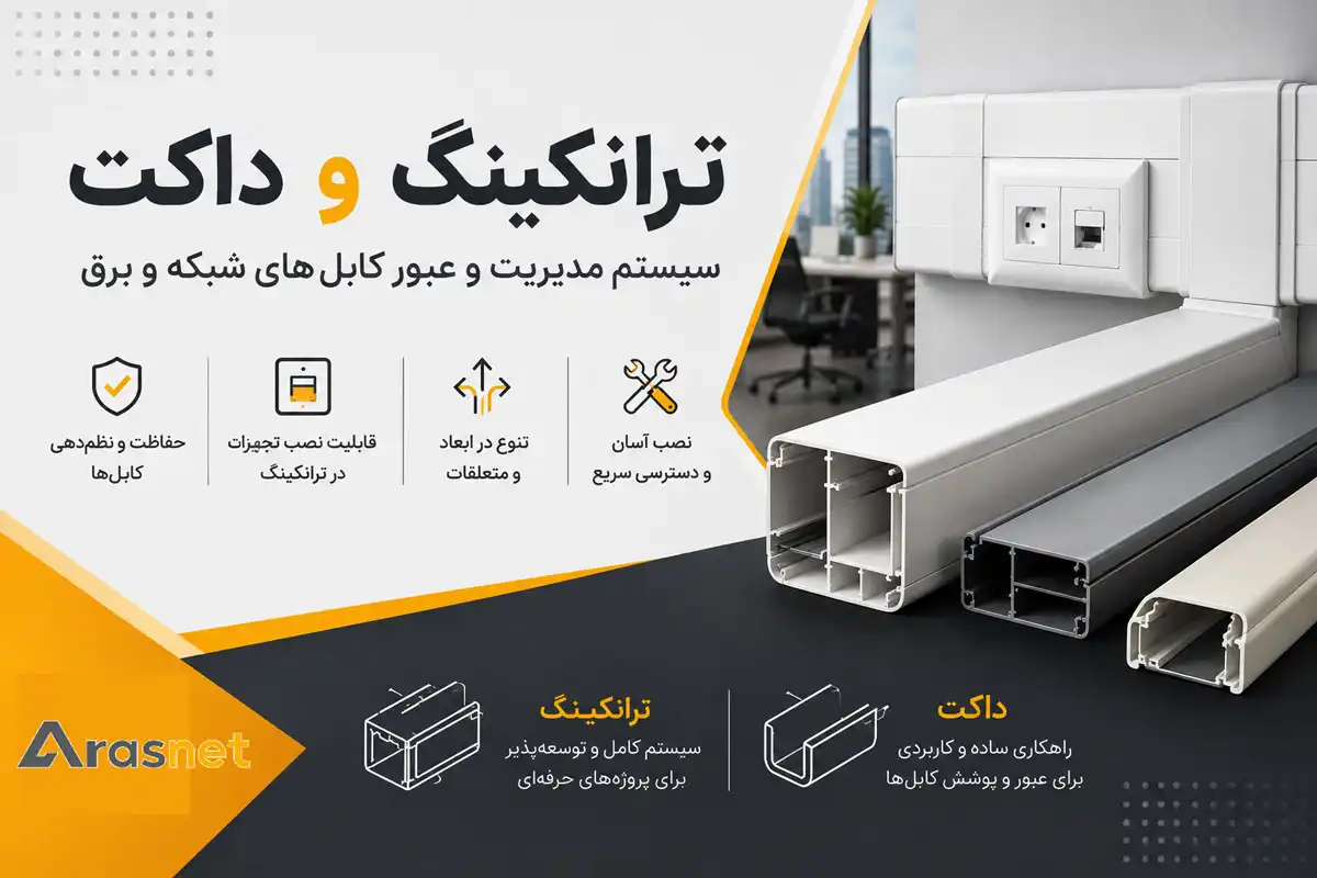ترانکینگ و داکت برای مدیریت و عبور کابل‌های شبکه و برق